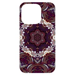 Rosette Kaleidoscope Mosaic Abstract Background Iphone 14 Pro Black Uv Print Case by Simbadda