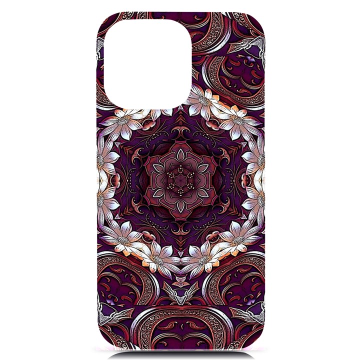 Rosette Kaleidoscope Mosaic Abstract Background iPhone 14 Pro Max Black UV Print Case