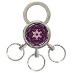 Rosette Kaleidoscope Mosaic Abstract Background Art 3-Ring Key Chain Front