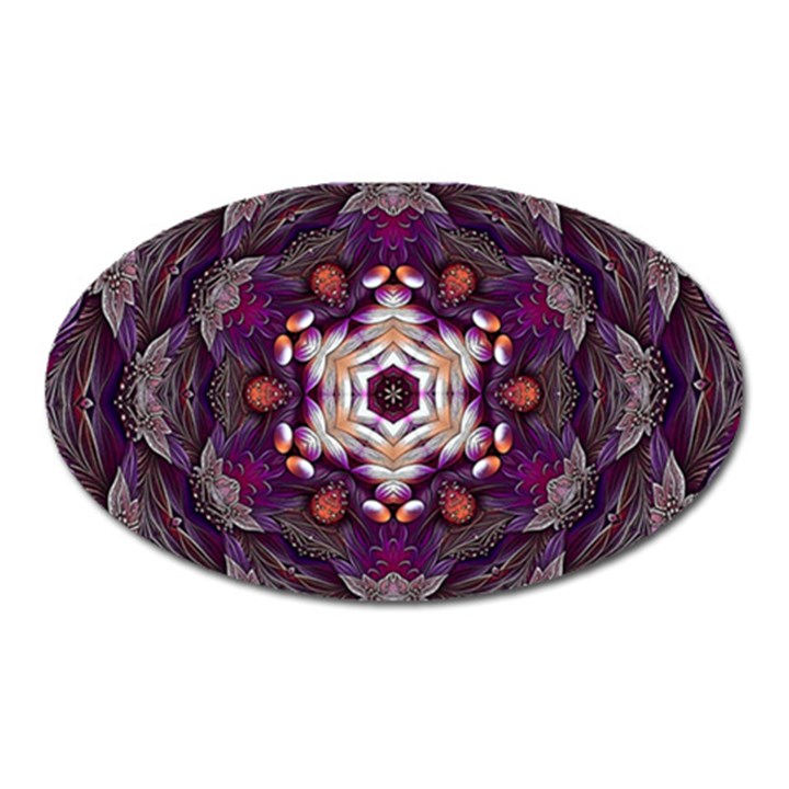 Rosette Kaleidoscope Mosaic Abstract Background Art Oval Magnet