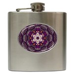 Rosette Kaleidoscope Mosaic Abstract Background Art Hip Flask (6 oz) Front