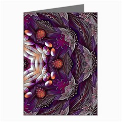 Rosette Kaleidoscope Mosaic Abstract Background Art Greeting Cards (Pkg of 8)