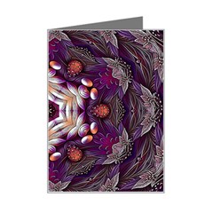 Rosette Kaleidoscope Mosaic Abstract Background Art Mini Greeting Card