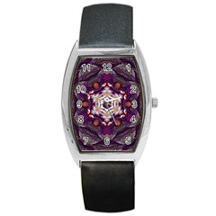 Rosette Kaleidoscope Mosaic Abstract Background Art Barrel Style Metal Watch