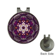 Rosette Kaleidoscope Mosaic Abstract Background Art Hat Clips with Golf Markers