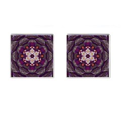 Rosette Kaleidoscope Mosaic Abstract Background Art Cufflinks (Square)