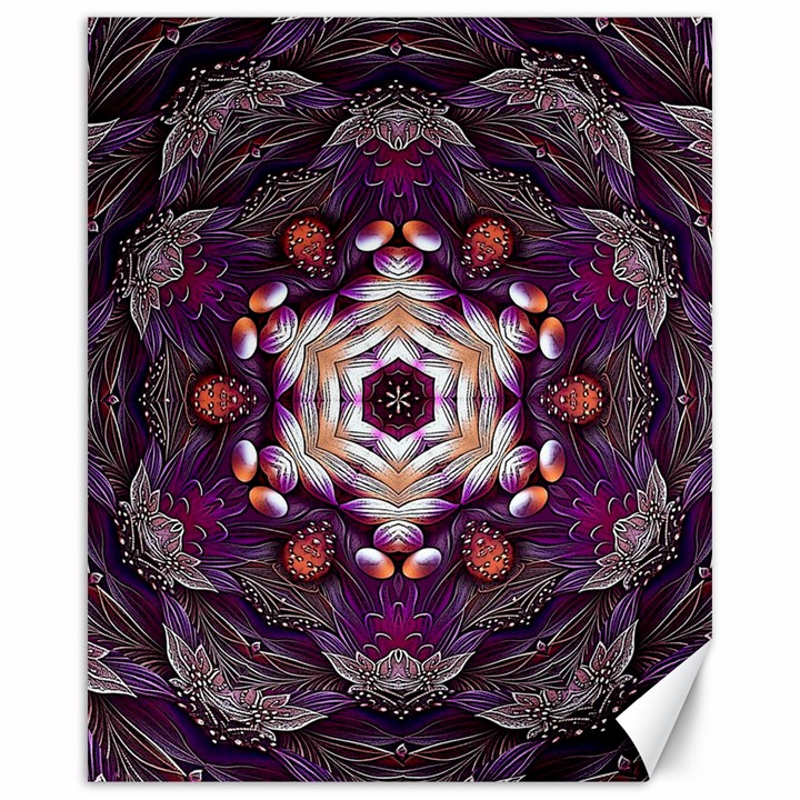 Rosette Kaleidoscope Mosaic Abstract Background Art Canvas 16  x 20 