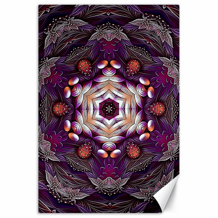 Rosette Kaleidoscope Mosaic Abstract Background Art Canvas 20  x 30 