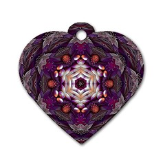 Rosette Kaleidoscope Mosaic Abstract Background Art Dog Tag Heart (Two Sides)