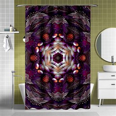 Rosette Kaleidoscope Mosaic Abstract Background Art Shower Curtain 48  x 72  (Small) 