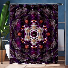 Rosette Kaleidoscope Mosaic Abstract Background Art Shower Curtain 60  x 72  (Medium) 