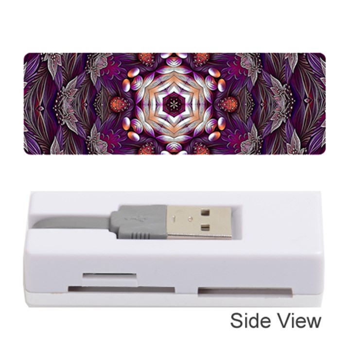 Rosette Kaleidoscope Mosaic Abstract Background Art Memory Card Reader (Stick)