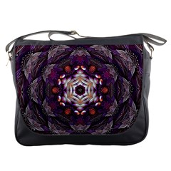 Rosette Kaleidoscope Mosaic Abstract Background Art Messenger Bag