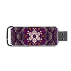 Rosette Kaleidoscope Mosaic Abstract Background Art Portable Usb Flash (one Side) by Simbadda