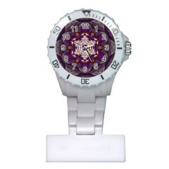 Rosette Kaleidoscope Mosaic Abstract Background Art Plastic Nurses Watch