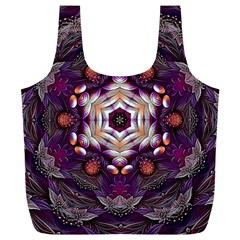 Rosette Kaleidoscope Mosaic Abstract Background Art Full Print Recycle Bag (XL)