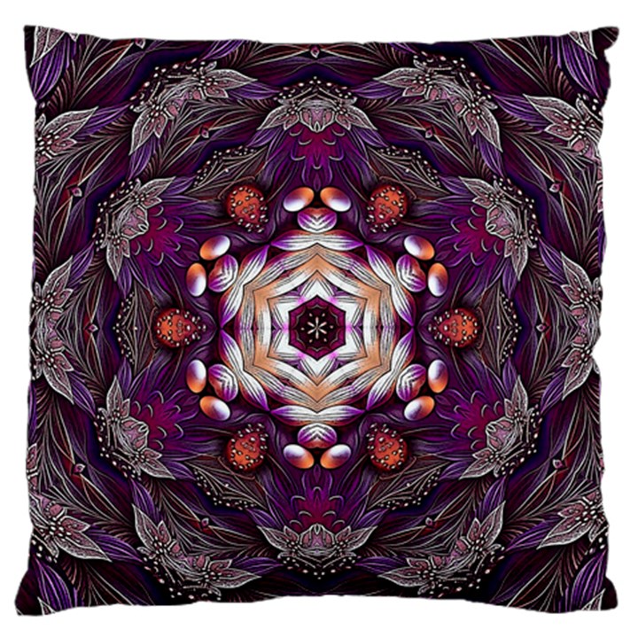 Rosette Kaleidoscope Mosaic Abstract Background Art Standard Premium Plush Fleece Cushion Case (Two Sides)