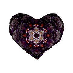 Rosette Kaleidoscope Mosaic Abstract Background Art Standard 16  Premium Flano Heart Shape Cushions