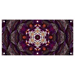 Rosette Kaleidoscope Mosaic Abstract Background Art Banner and Sign 4  x 2 