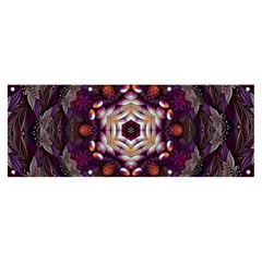 Rosette Kaleidoscope Mosaic Abstract Background Art Banner and Sign 8  x 3 