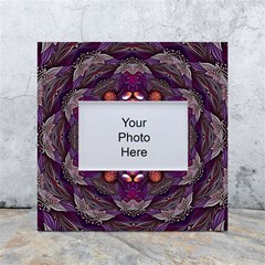 Rosette Kaleidoscope Mosaic Abstract Background Art White Box Photo Frame 4  x 6 