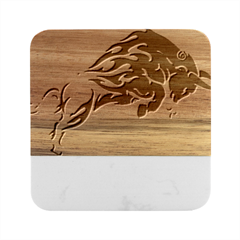 Culture  Marble Wood Coaster (square) by Shimman