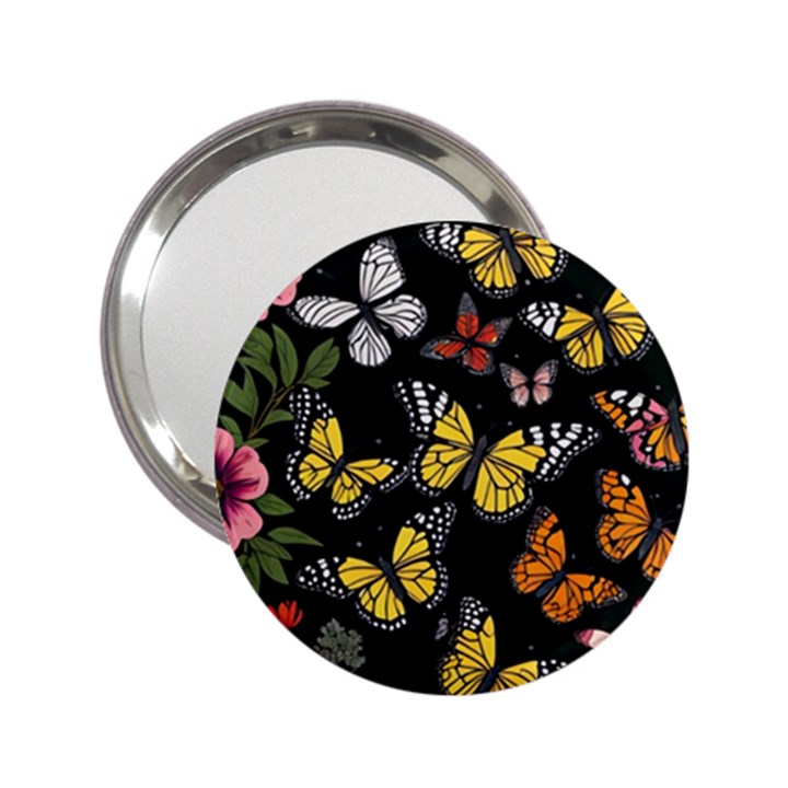 Flowers Butterfly Blooms Flowering Spring 2.25  Handbag Mirrors