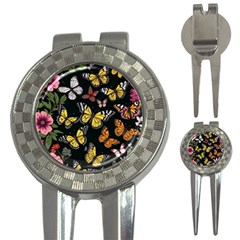 Flowers Butterfly Blooms Flowering Spring 3-in-1 Golf Divots by Simbadda