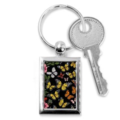 Flowers Butterfly Blooms Flowering Spring Key Chain (rectangle) by Simbadda