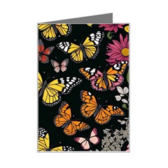 Flowers Butterfly Blooms Flowering Spring Mini Greeting Card by Simbadda