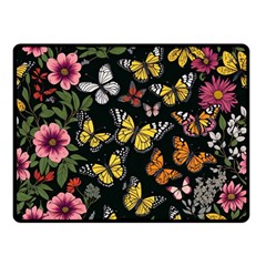 Flowers Butterfly Blooms Flowering Spring Two Sides Fleece Blanket (small) by Simbadda