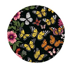 Flowers Butterfly Blooms Flowering Spring Mini Round Pill Box