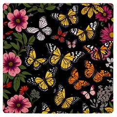 Flowers Butterfly Blooms Flowering Spring Uv Print Square Tile Coaster  by Simbadda