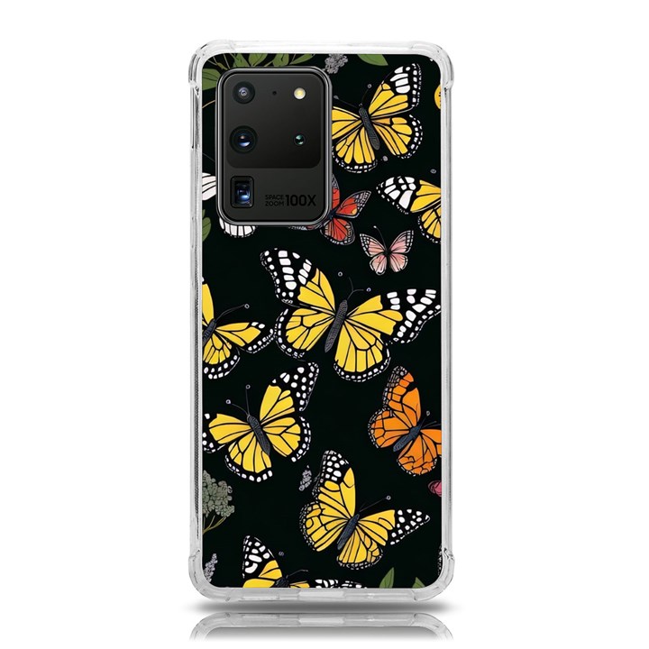 Flowers Butterfly Blooms Flowering Spring Samsung Galaxy S20 Ultra 6.9 Inch TPU UV Case