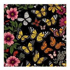 Flowers Butterfly Blooms Flowering Spring Banner And Sign 4  X 4  by Simbadda