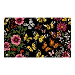 Flowers Butterfly Blooms Flowering Spring Banner And Sign 5  X 3  by Simbadda