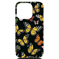 Flowers Butterfly Blooms Flowering Spring Iphone 14 Pro Black Uv Print Case by Simbadda