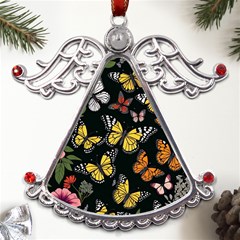 Flowers Butterfly Blooms Flowering Spring Metal Angel With Crystal Ornament by Simbadda