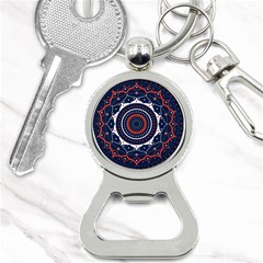 Mandala Orange Navy Bottle Opener Key Chain by Simbadda