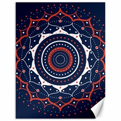 Mandala Orange Navy Canvas 12  X 16  by Simbadda