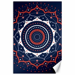 Mandala Orange Navy Canvas 24  X 36 