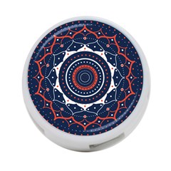 Mandala Orange Navy 4-port Usb Hub (one Side) by Simbadda