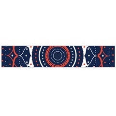 Mandala Orange Navy Large Premium Plush Fleece Scarf  by Simbadda