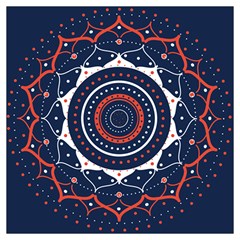 Mandala Orange Navy Lightweight Scarf  by Simbadda