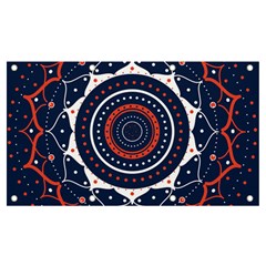 Mandala Orange Navy Banner And Sign 7  X 4  by Simbadda