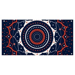 Mandala Orange Navy Banner And Sign 8  X 4  by Simbadda