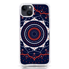 Mandala Orange Navy Iphone 14 Plus Tpu Uv Print Case