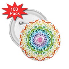 Mandala Pattern Rainbow Pride 2 25  Buttons (100 Pack)  by Simbadda