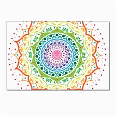 Mandala Pattern Rainbow Pride Postcard 4 x 6  (pkg Of 10) by Simbadda