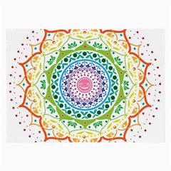 Mandala Pattern Rainbow Pride Large Glasses Cloth by Simbadda